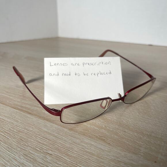 Oliver Peoples CAR Doren Eyeglasses Red Oval Frames Only 51-17-135 Japan - Picture 1 of 9